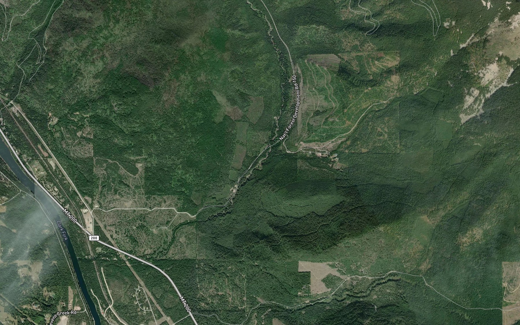 Satellite map of the Engle Creek