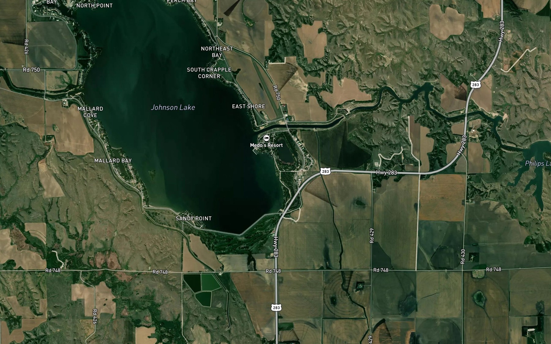 Satellite map of the State Recreation Area
