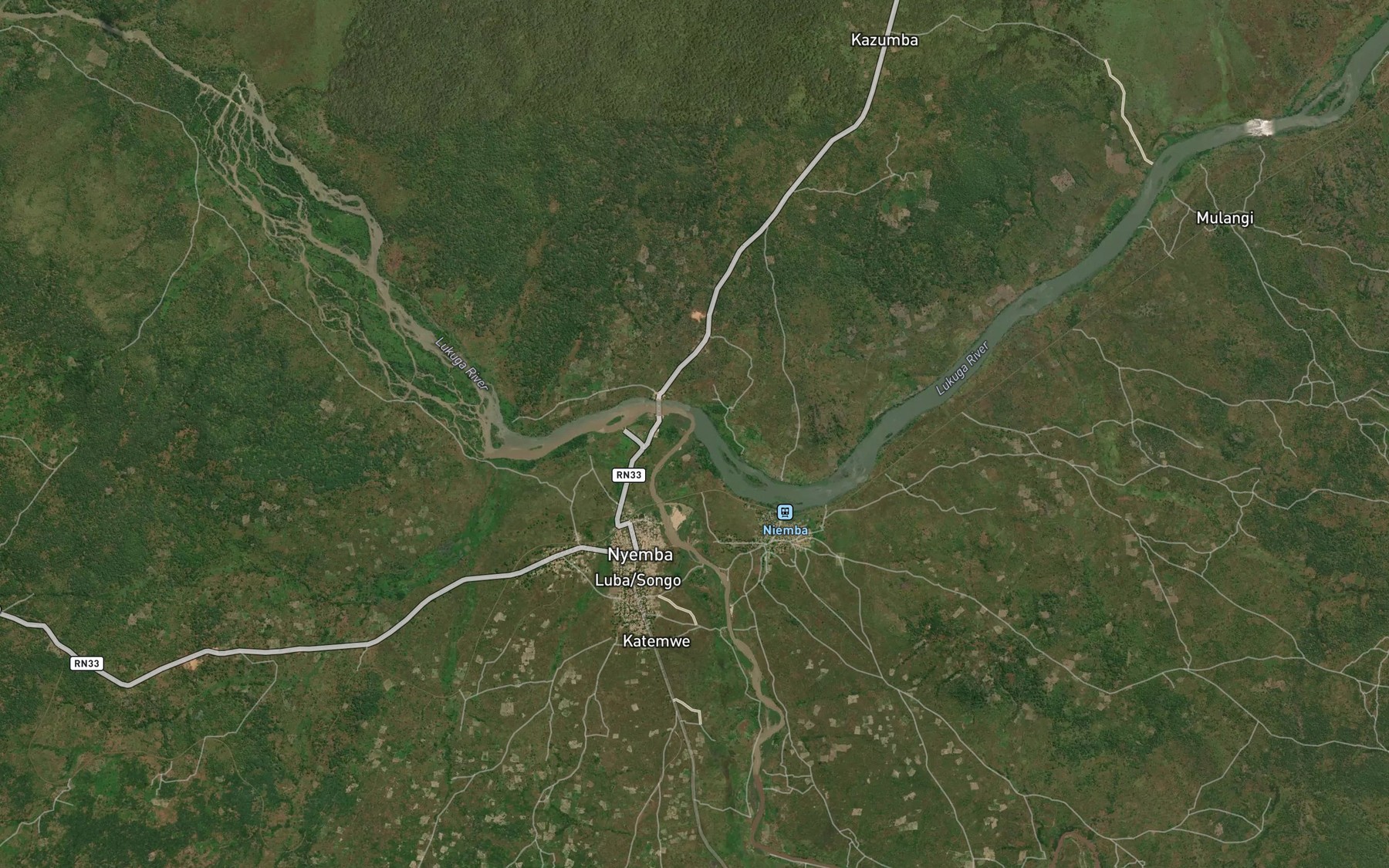 Satellite map of the Niemba