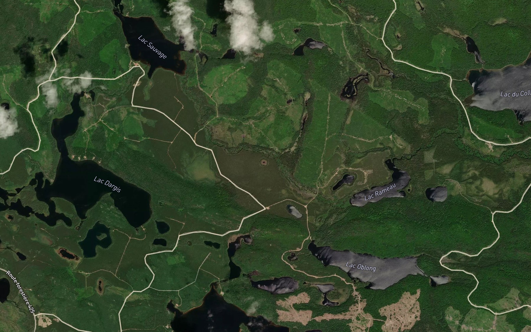 Satellite map of the Lac Stadacona