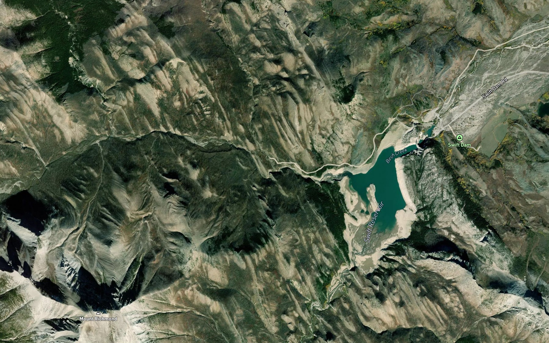 Satellite map of the Haywood Creek