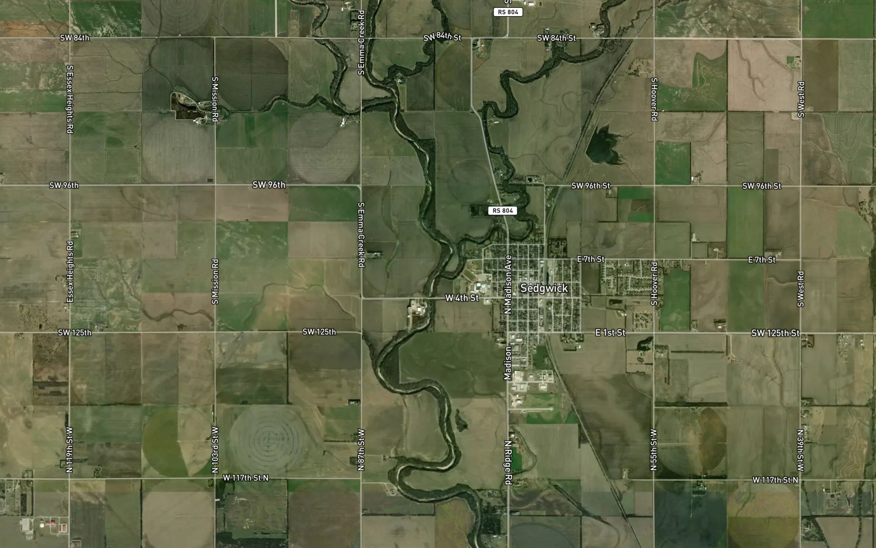 Satellite map of the Sand Creek