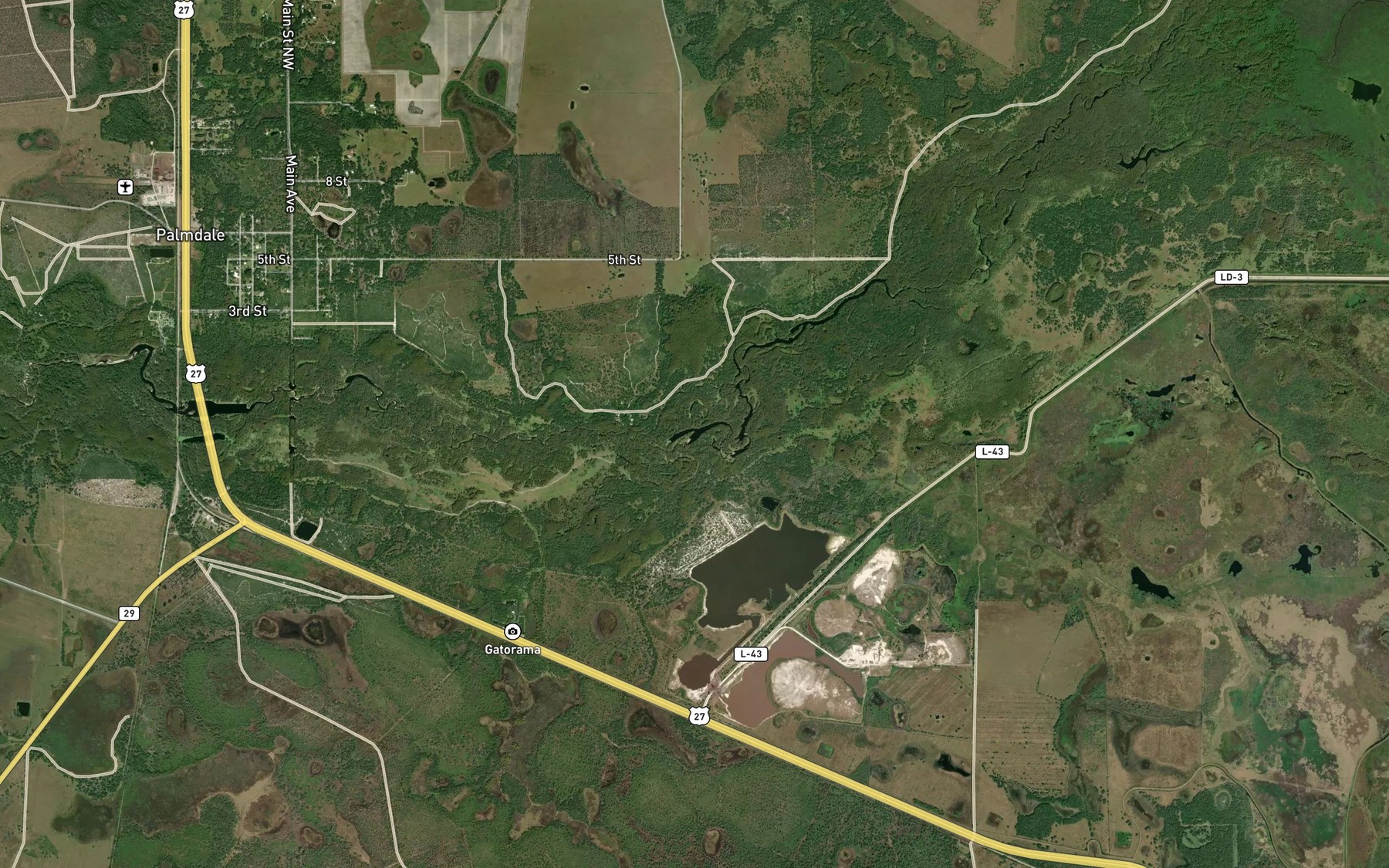 Satellite map of the Rock Lake