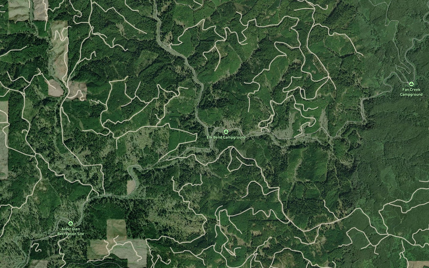 Satellite map of the Elk Creek
