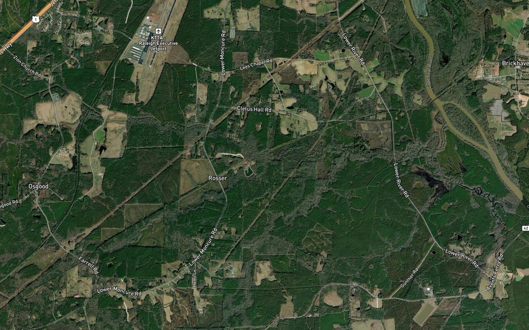 Satellite map of the Roberts Creek