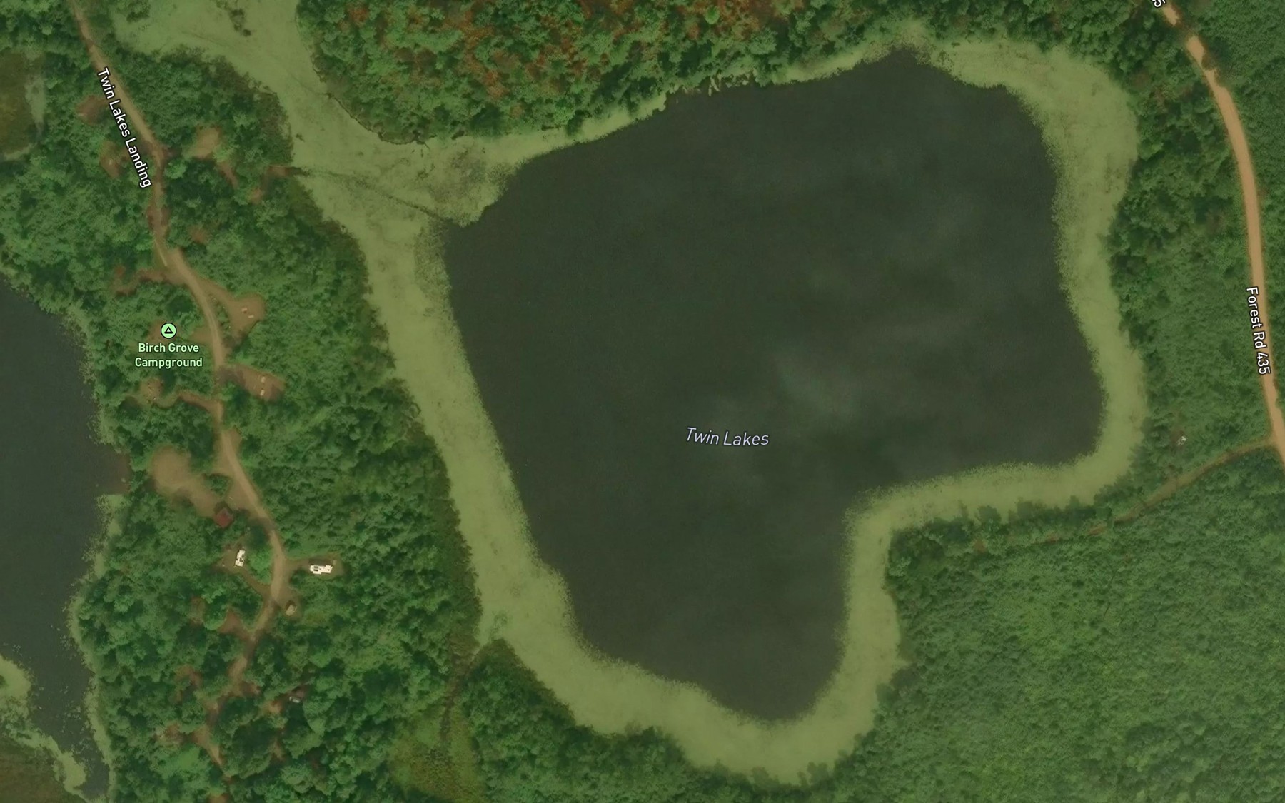 Satellite map of the Twin Lakes