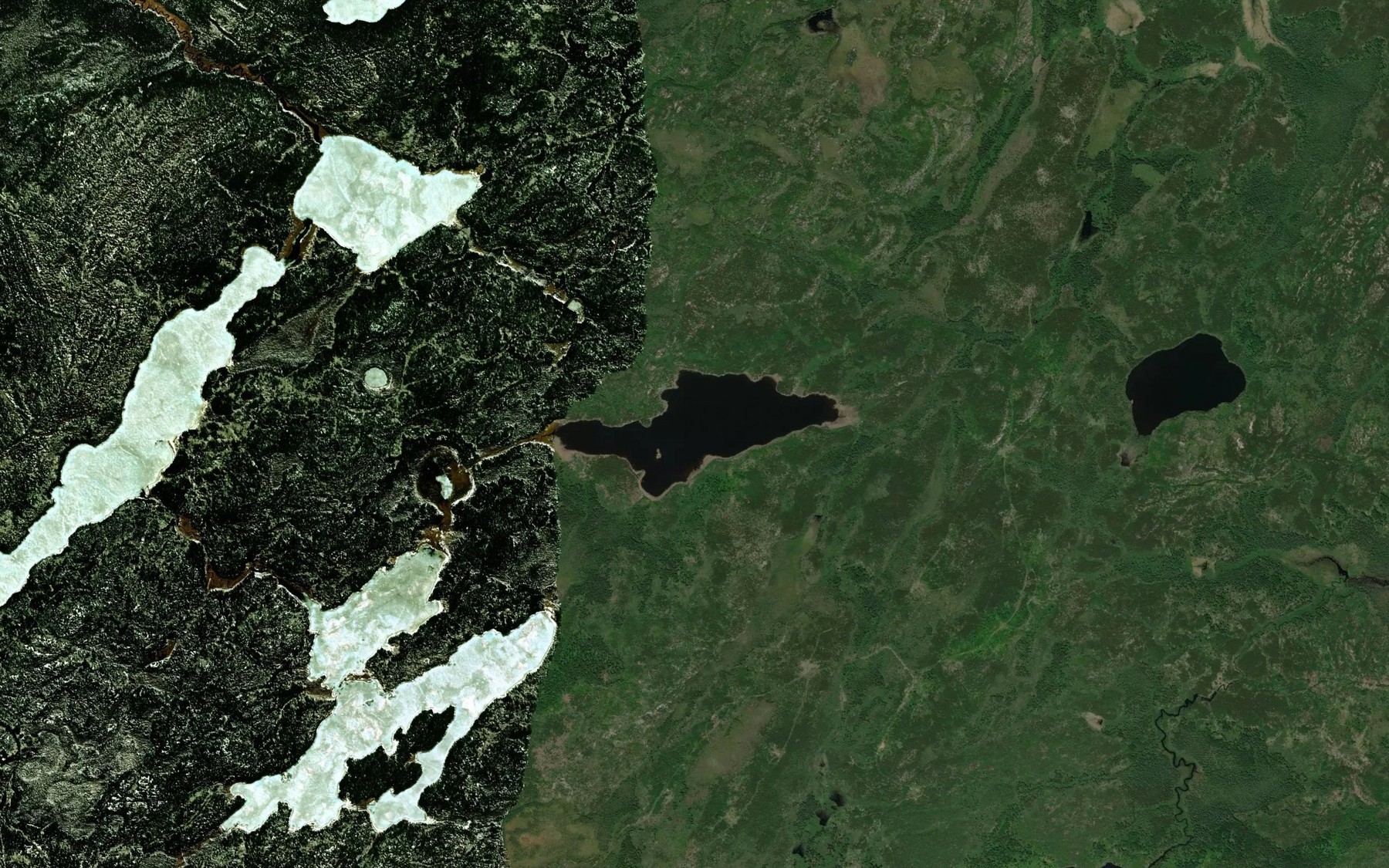 Satellite map of the Jim Lake