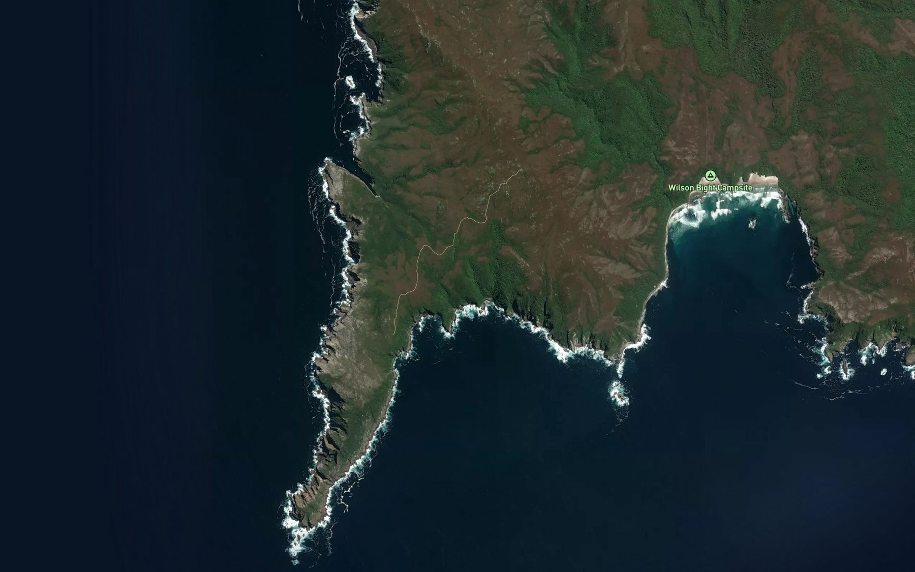 Satellite map of the Karamu Bay
