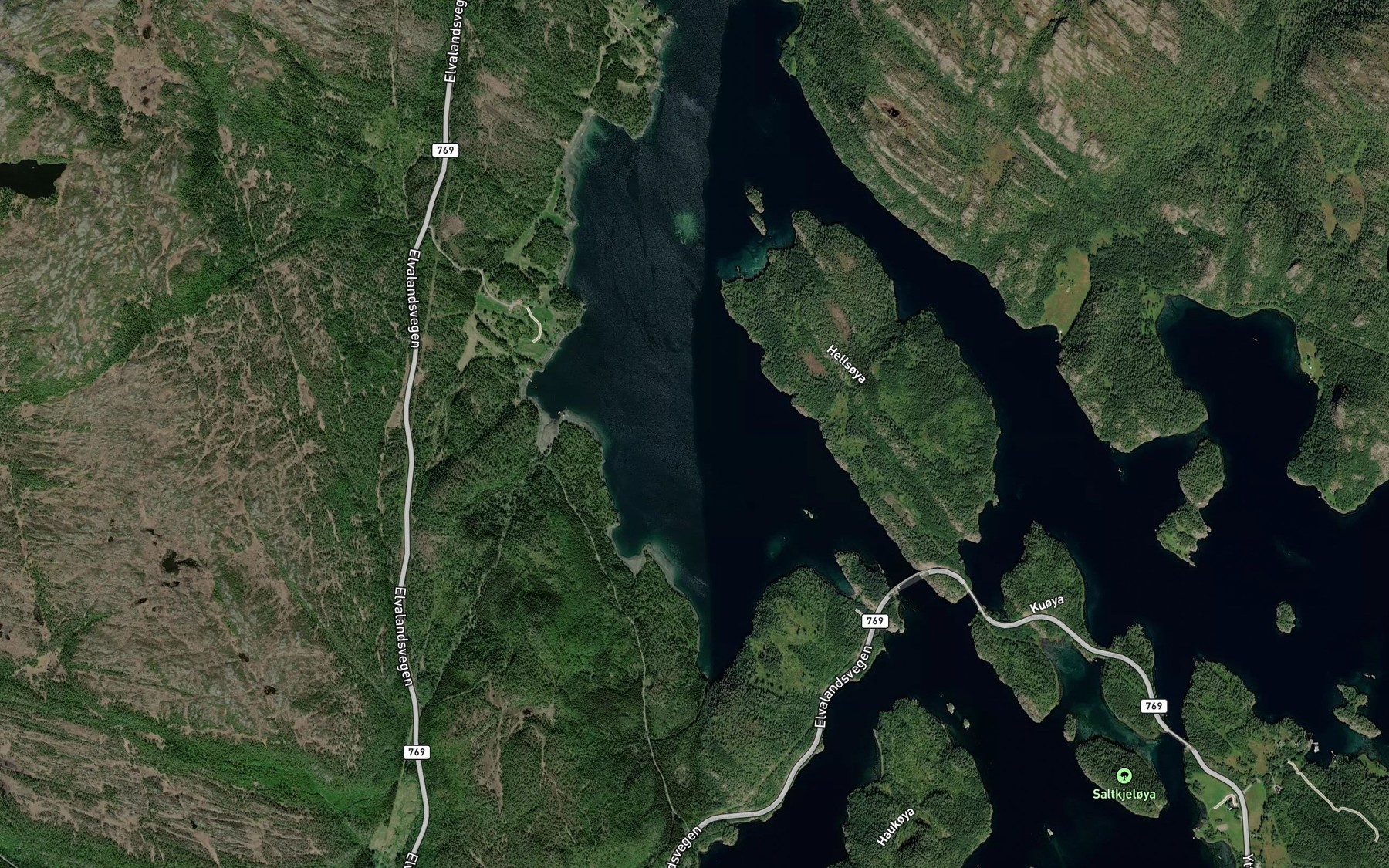Satellite map of the Svartdalsfjorden
