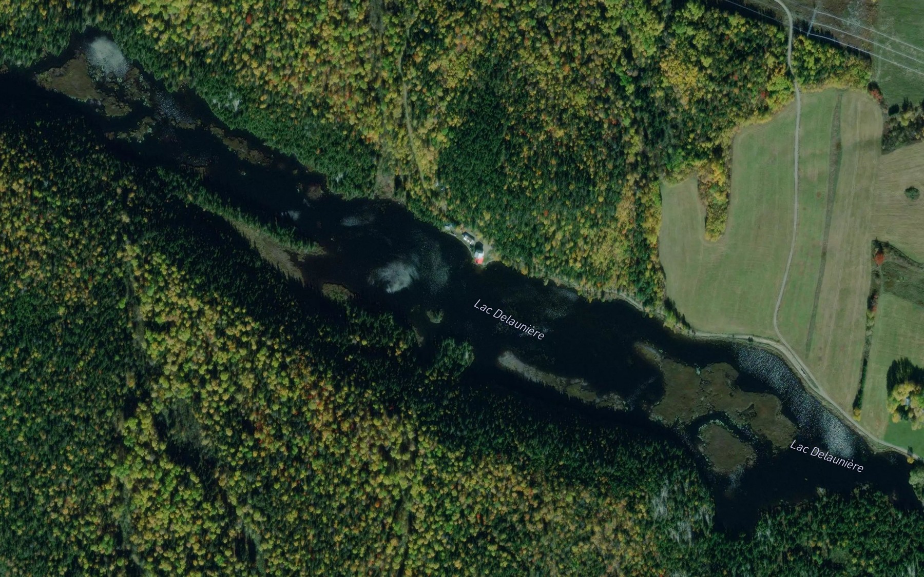 Satellite map of the Lac Delauniere