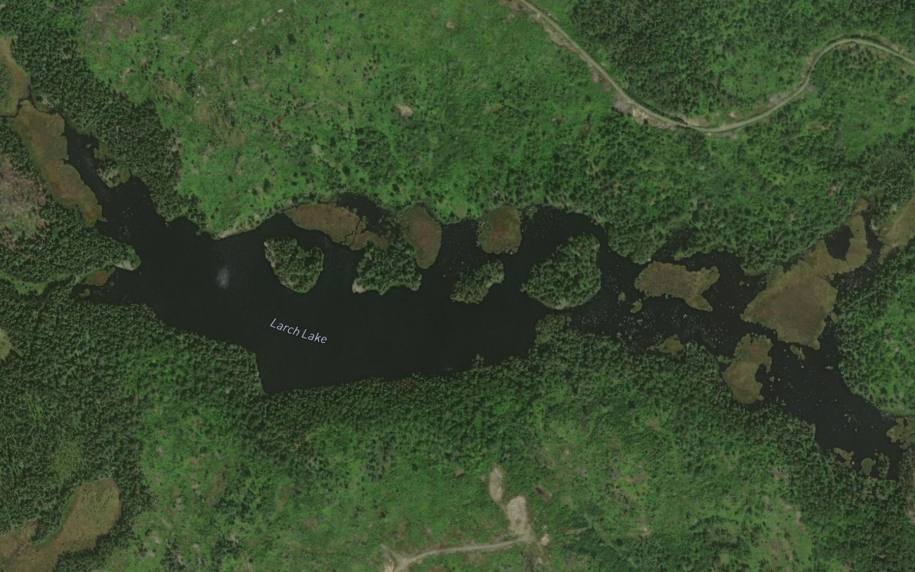 Satellite map of the Larch Lake