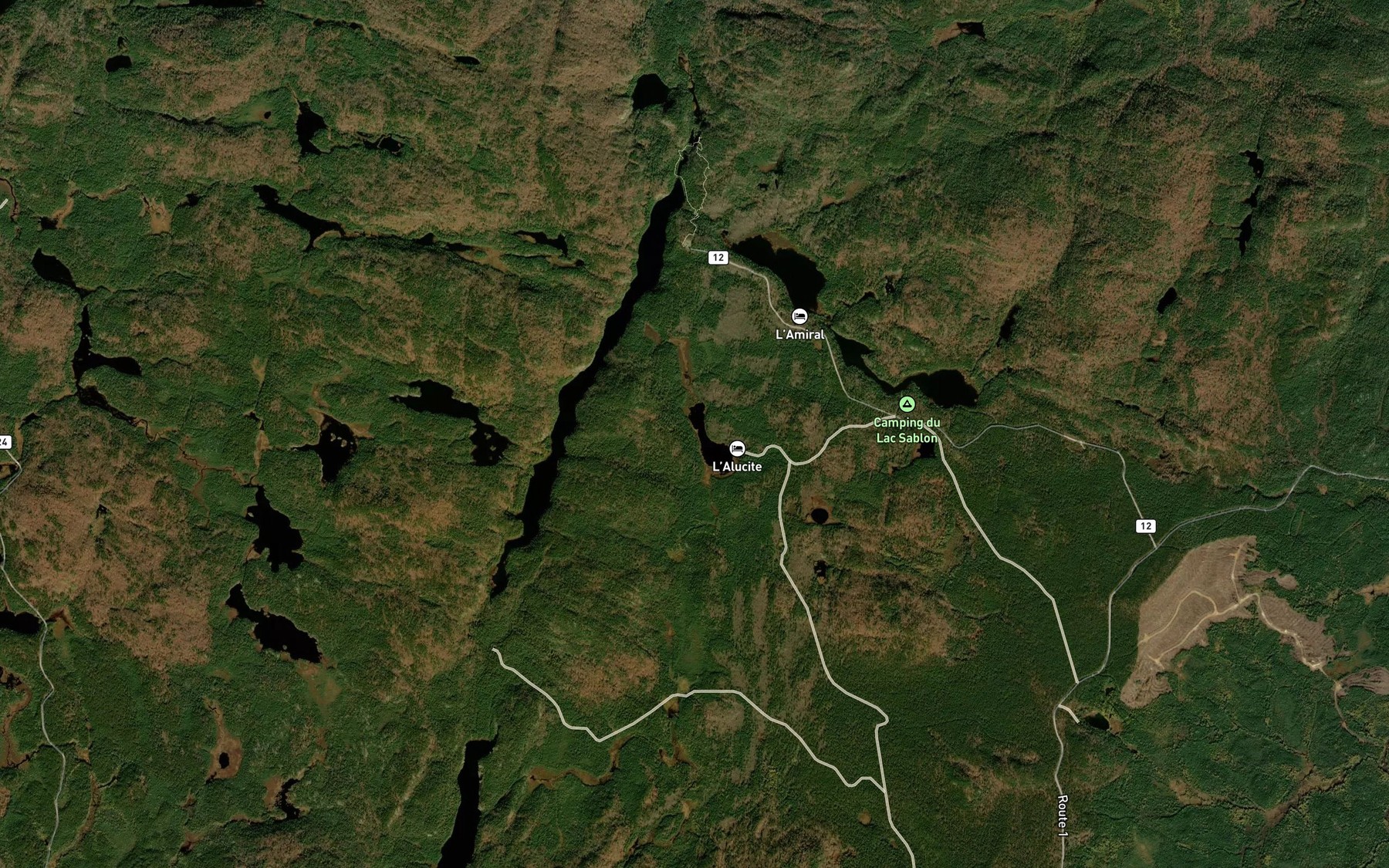 Satellite map of the Lac aux Bucherons