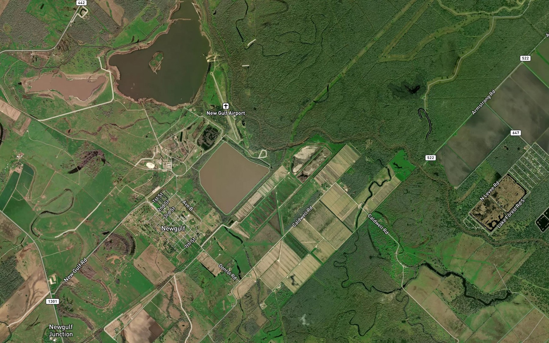 Satellite map of the New Gulf Reservoir