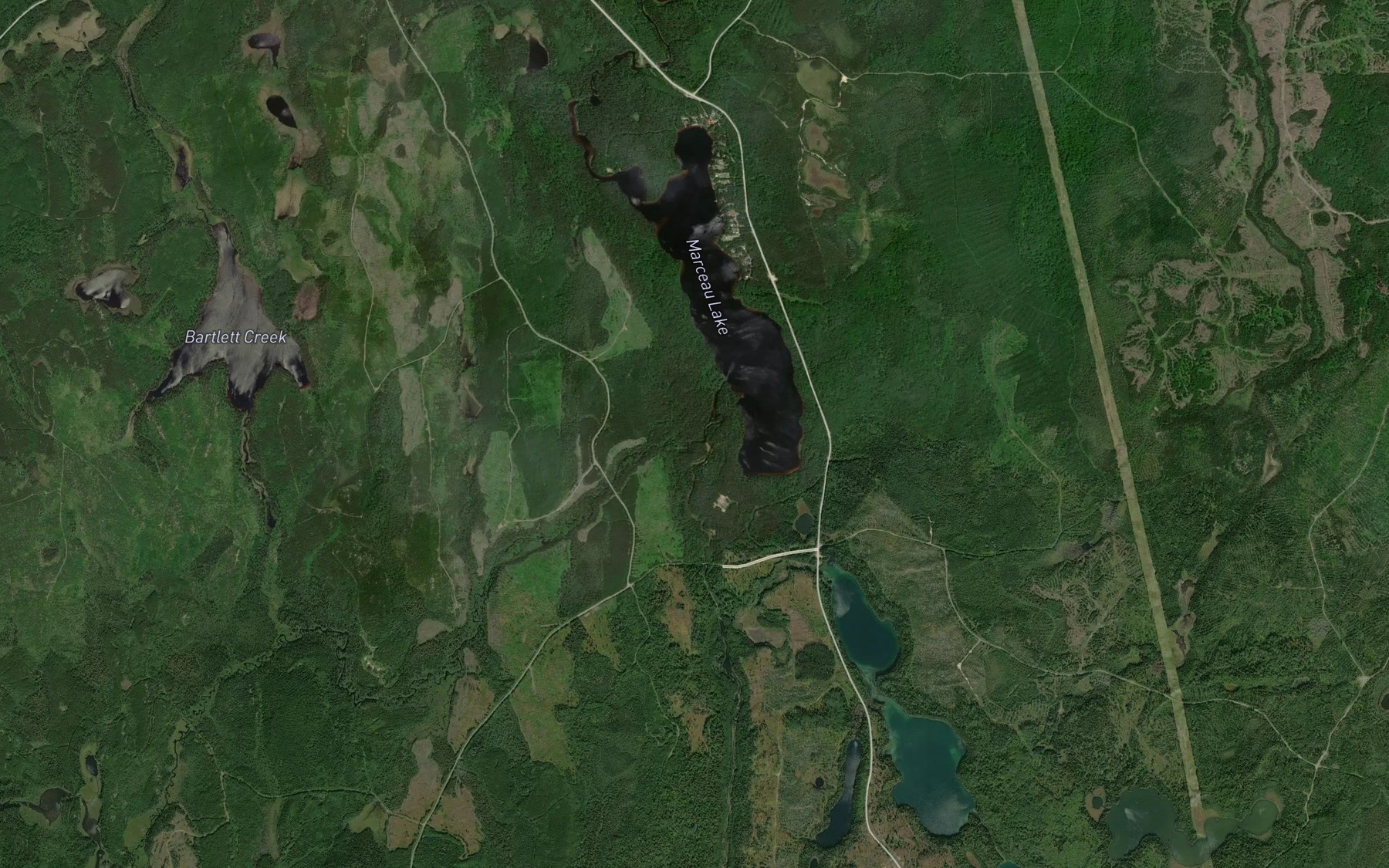 Satellite map of the Bartlett Creek