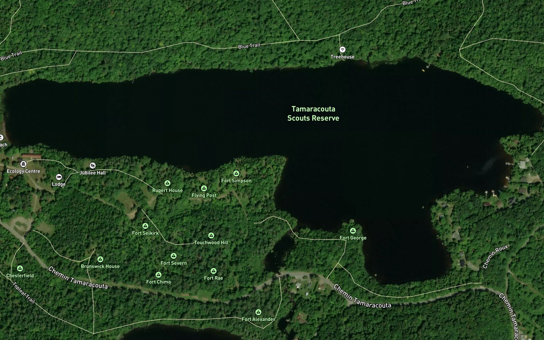 Satellite map of the Lac Tamaracouta