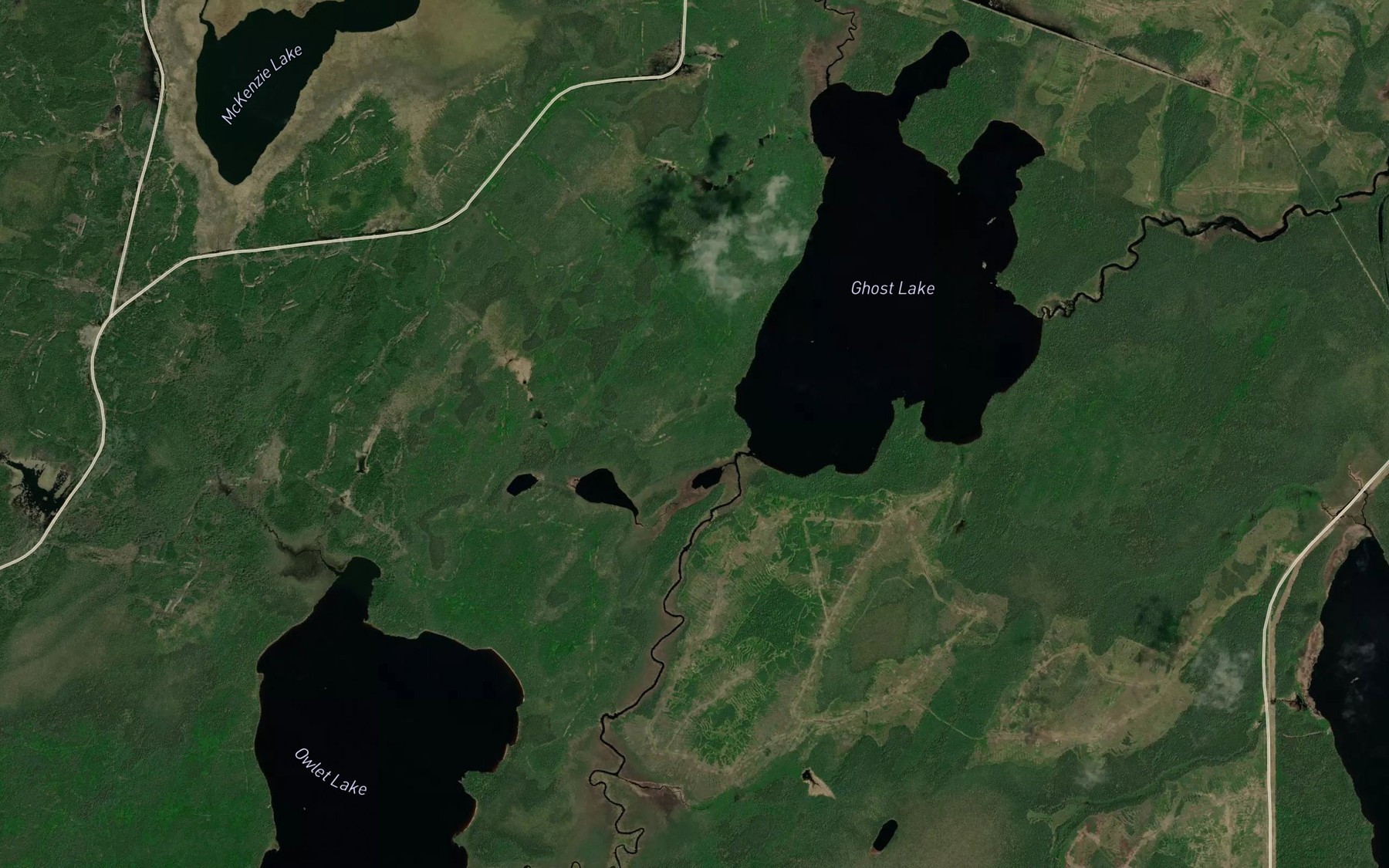 Satellite map of the Owlet Creek