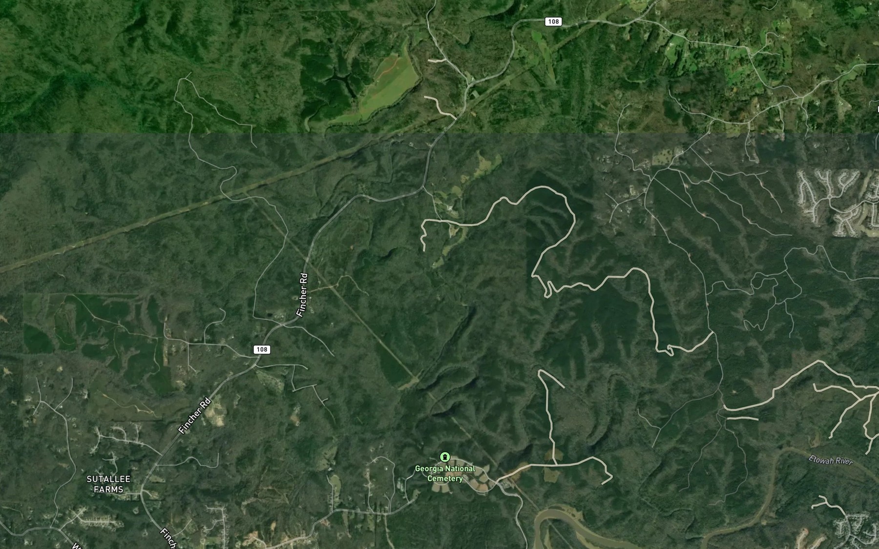 Satellite map of the Little Creek