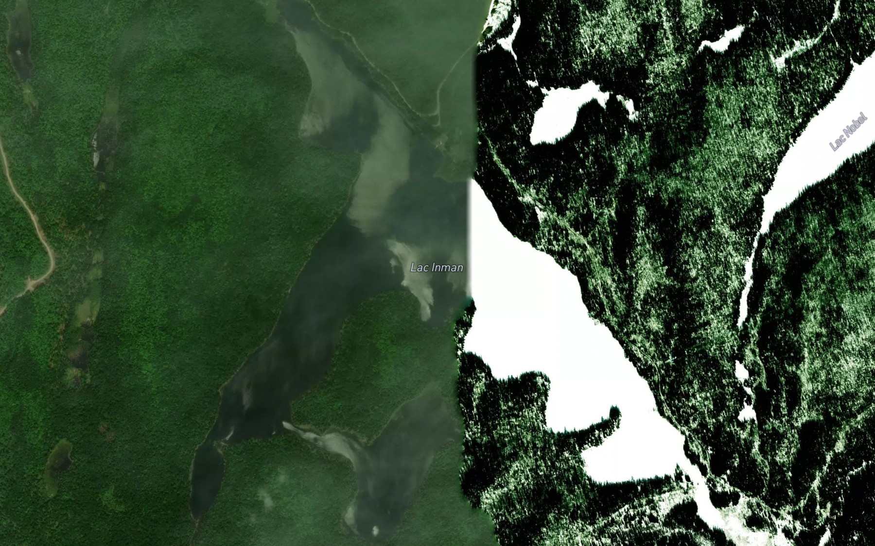 Satellite map of the Lac Inman