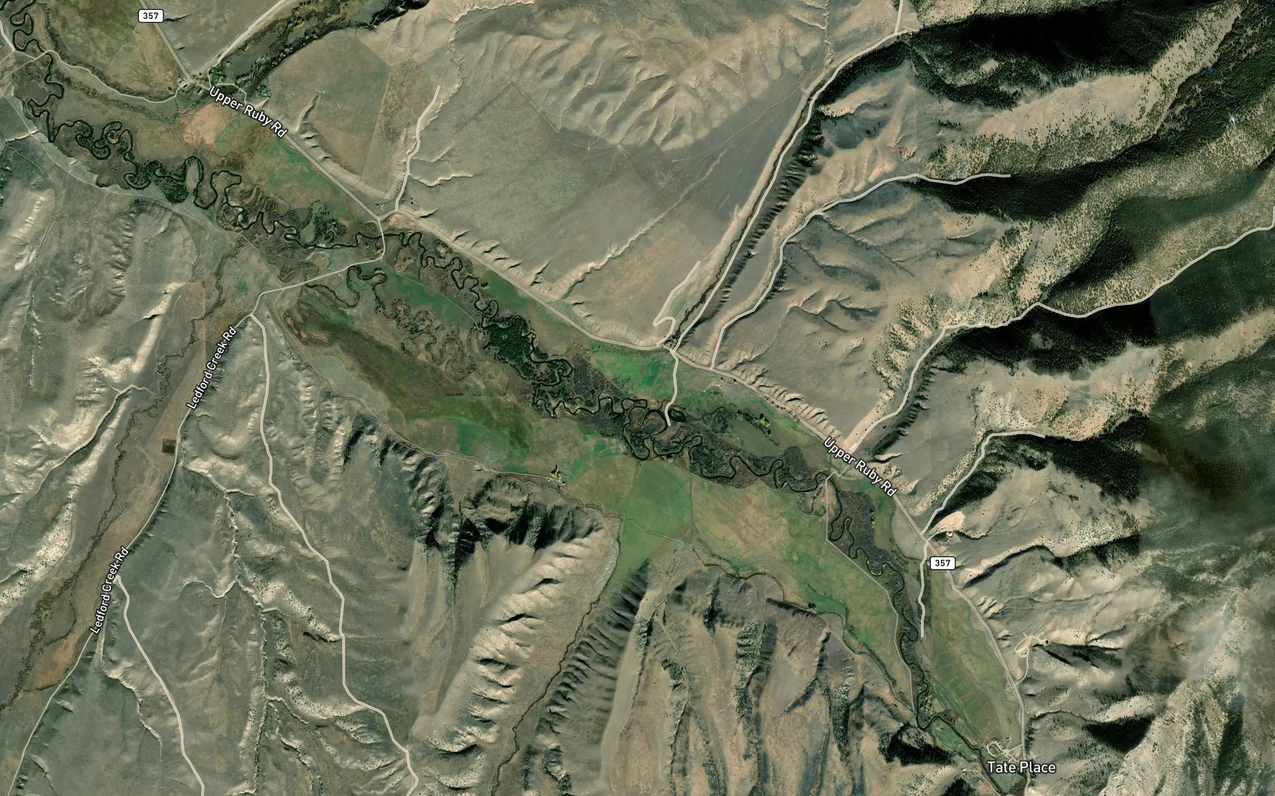 Satellite map of the Willow Creek