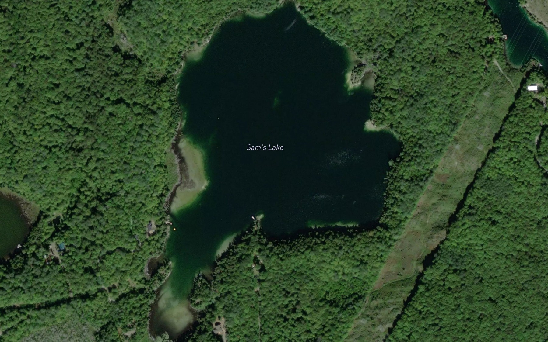 Satellite map of the Sam's Lake