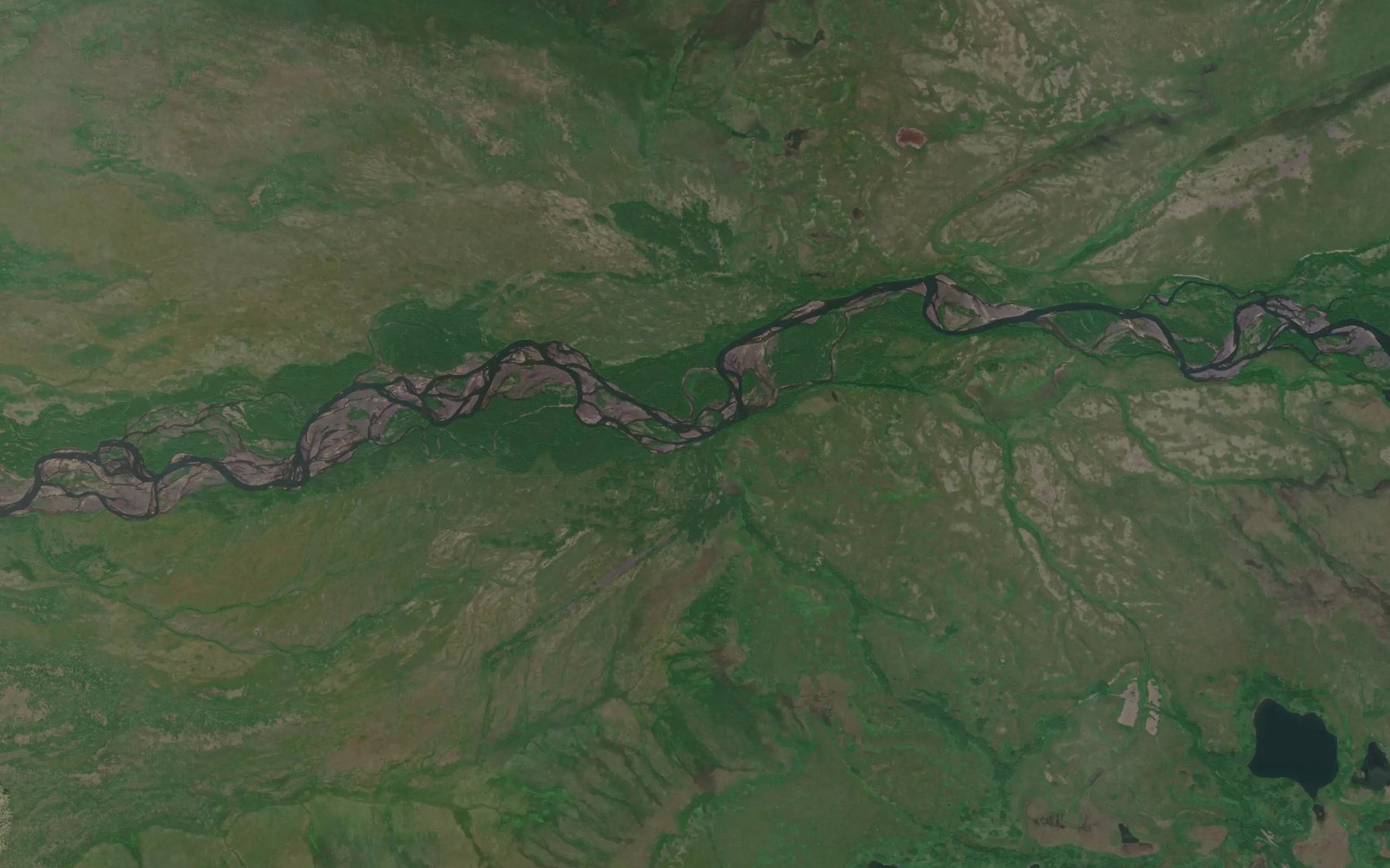 Satellite map of the Sandy River