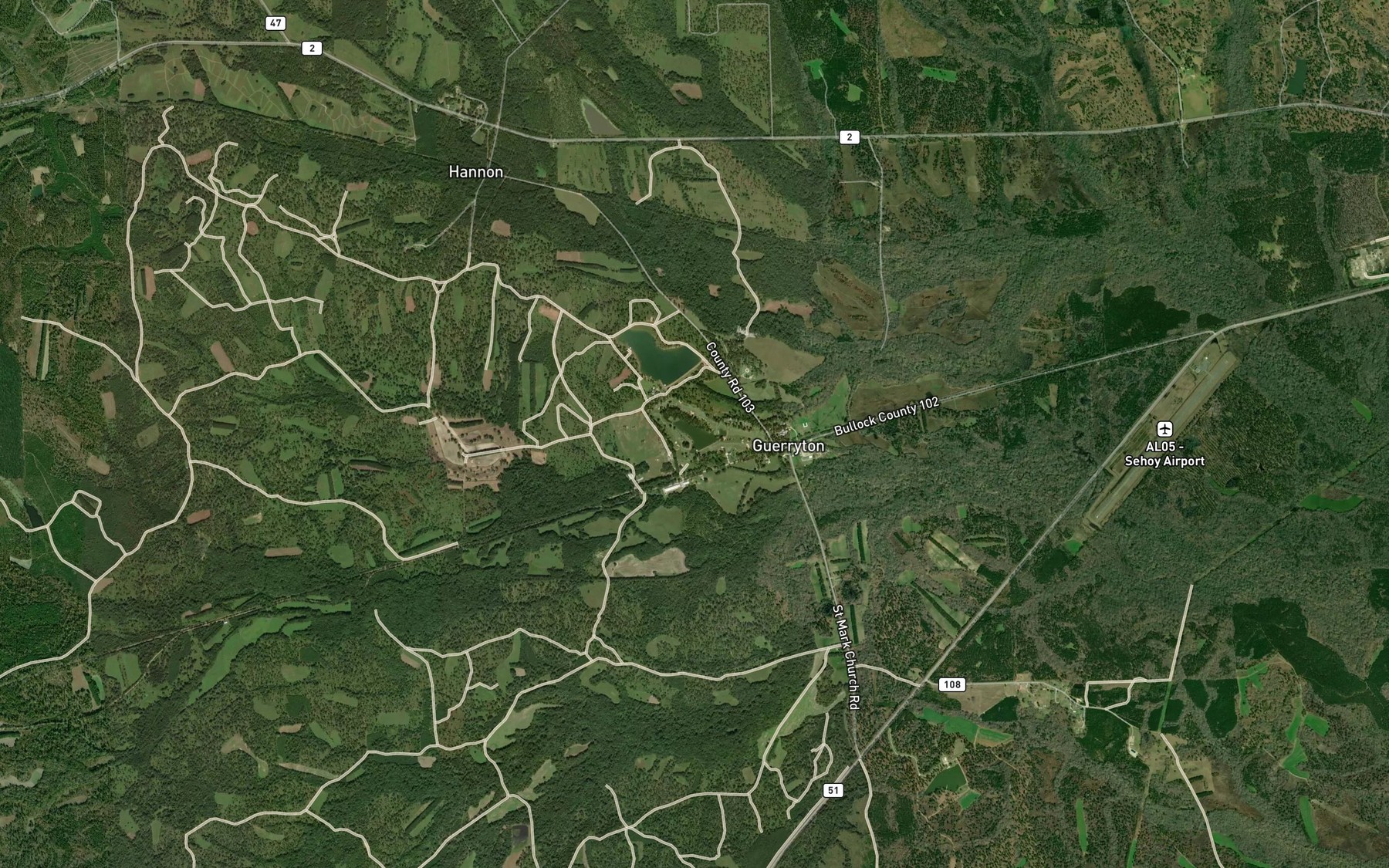 Satellite map of the Sehoy Lake