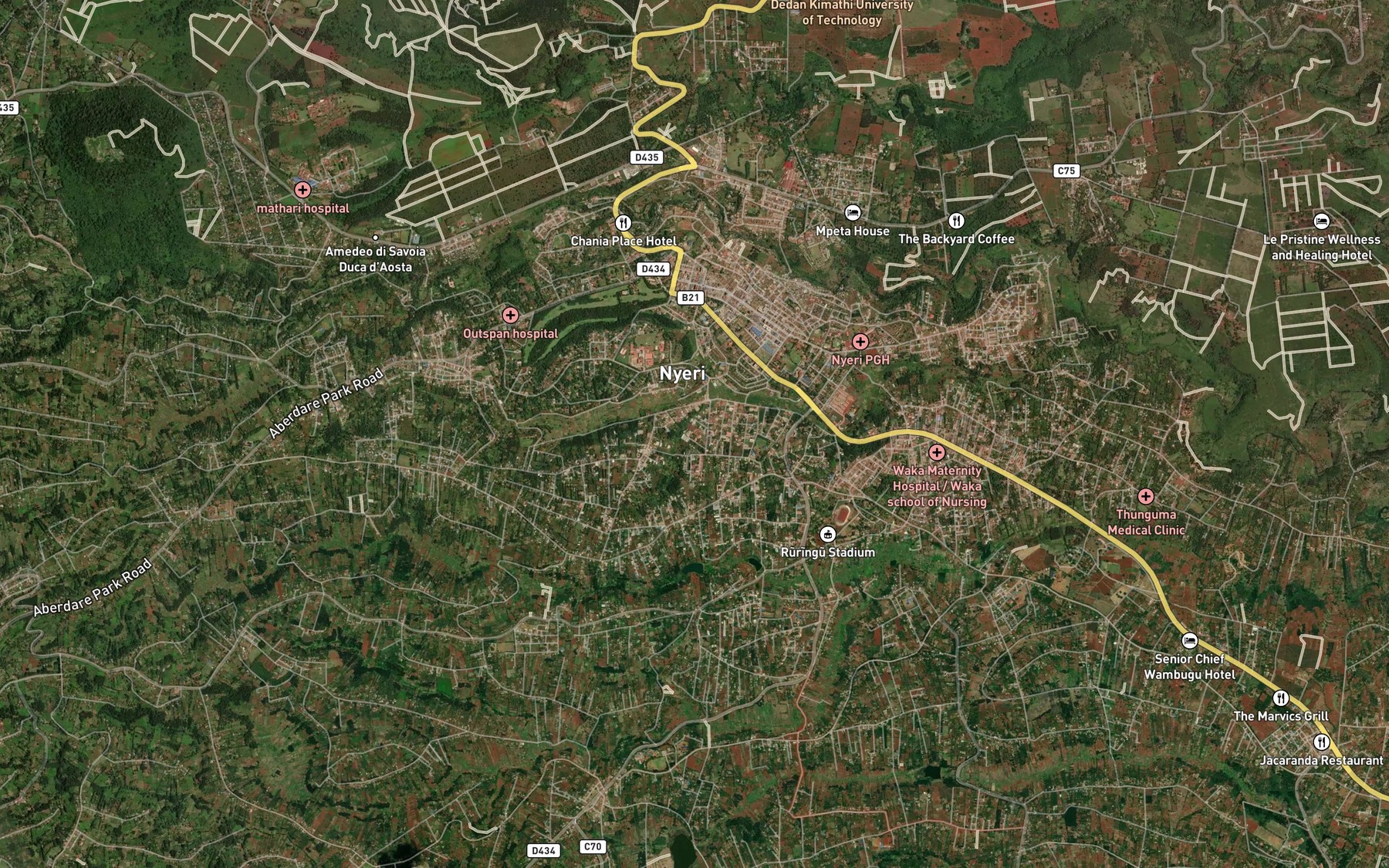 Satellite map of the Kanoga