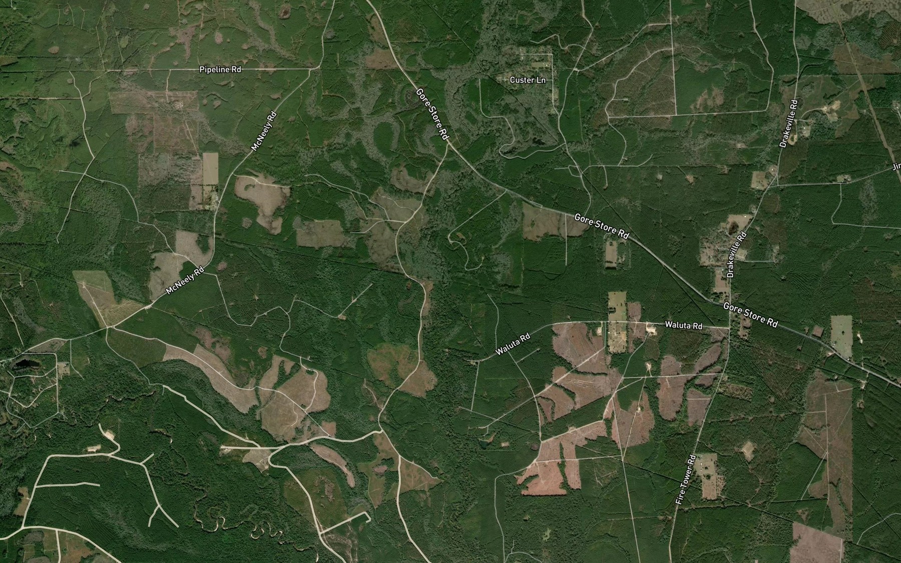 Satellite map of the Sam Moore Branch
