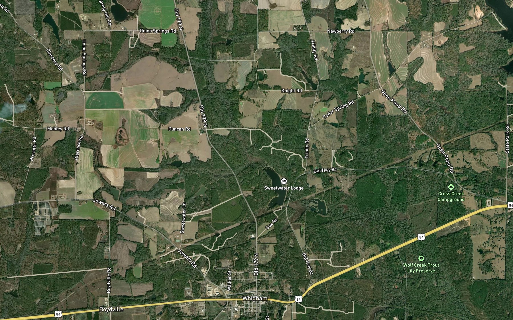 Satellite map of the Mill Branch