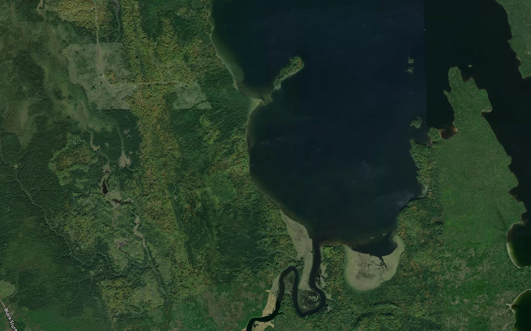 Satellite map of the Poshkokagan River