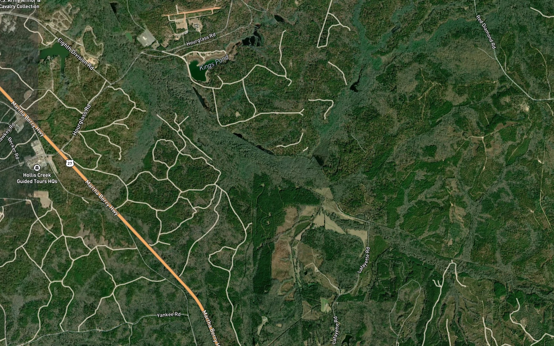 Satellite map of the Halloca Creek
