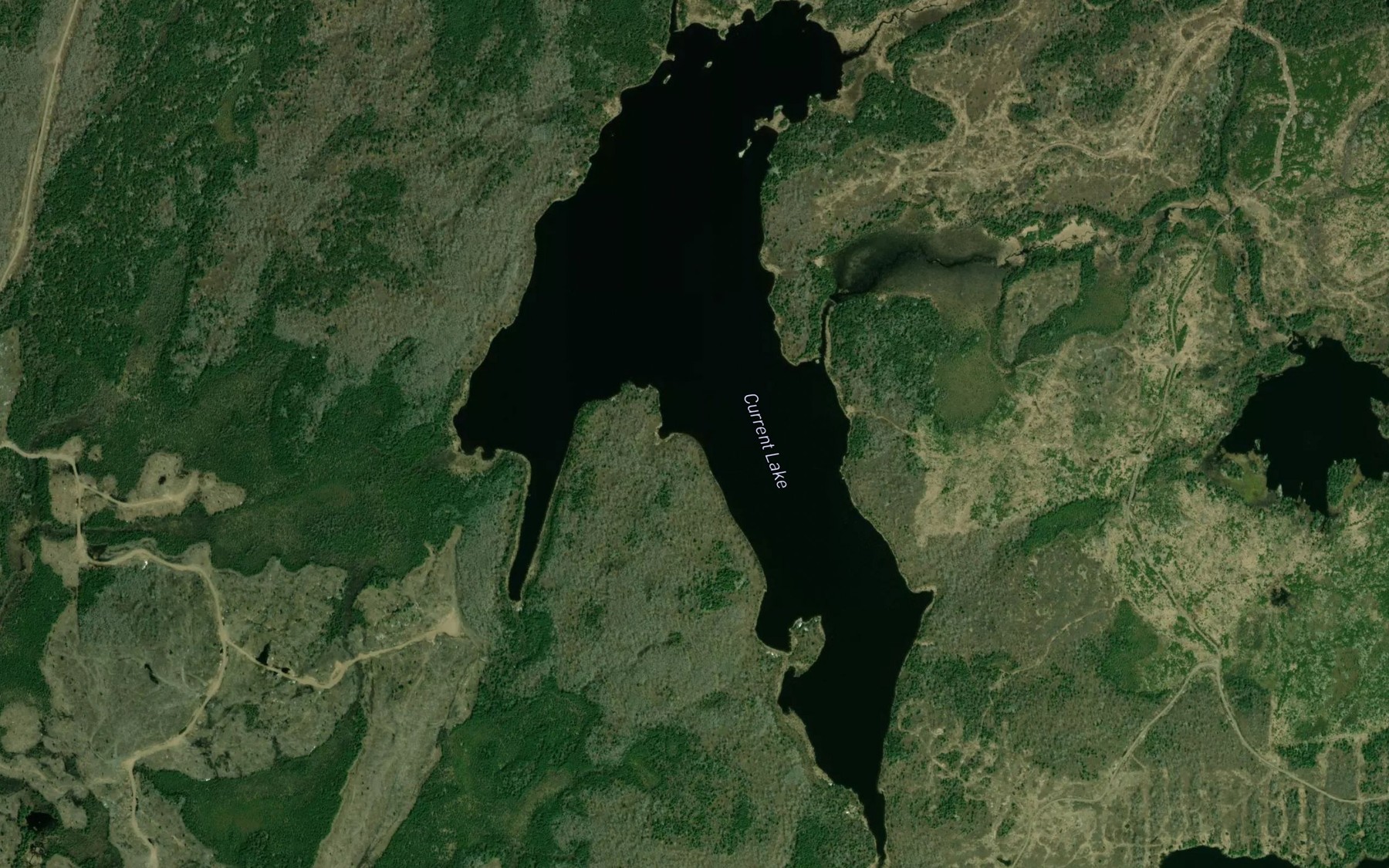Satellite map of the Current Lake