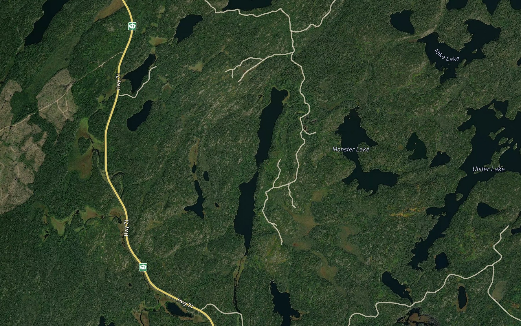 Satellite map of the Welsh Lakes