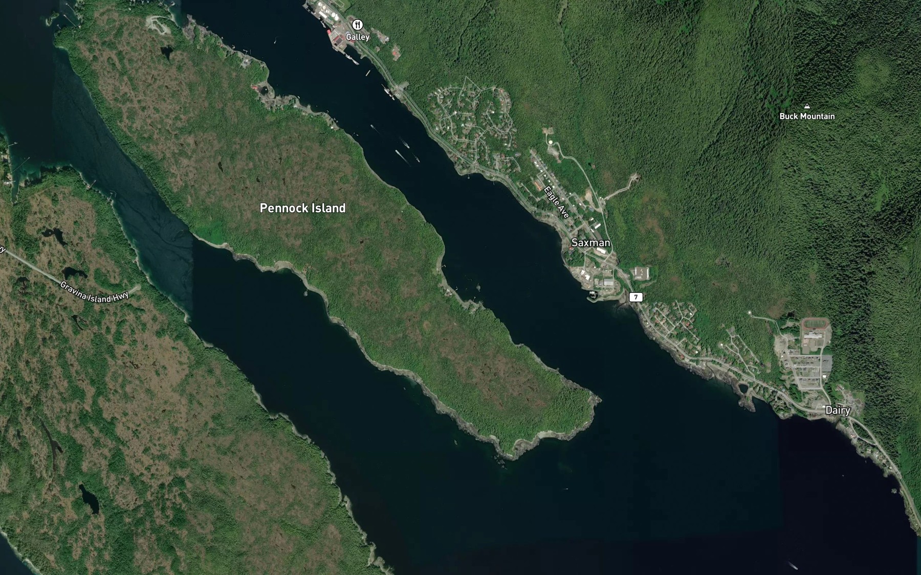 Satellite map of the Bald Headed Cove