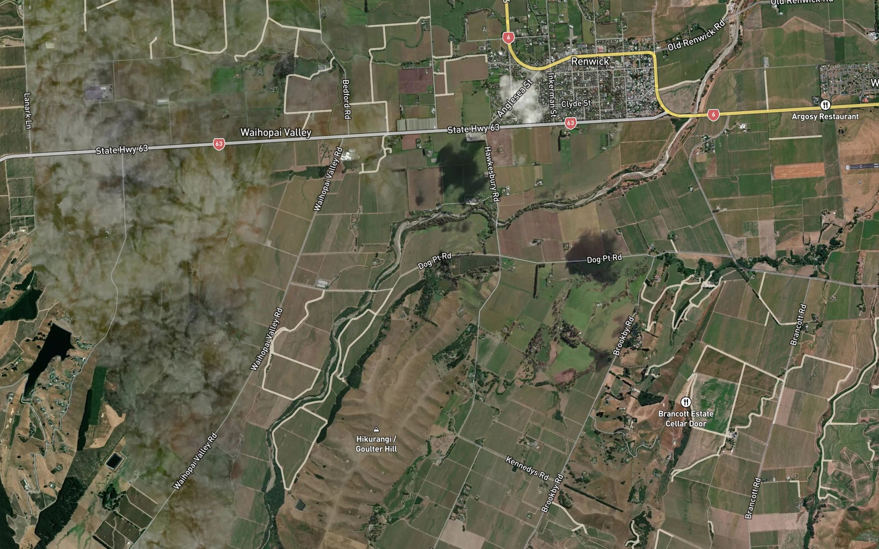 Satellite map of the Lake Timara