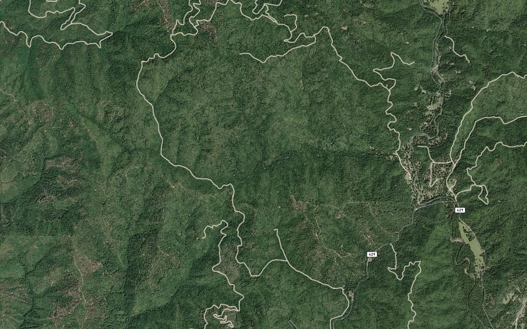 Satellite map of the Eagle Creek