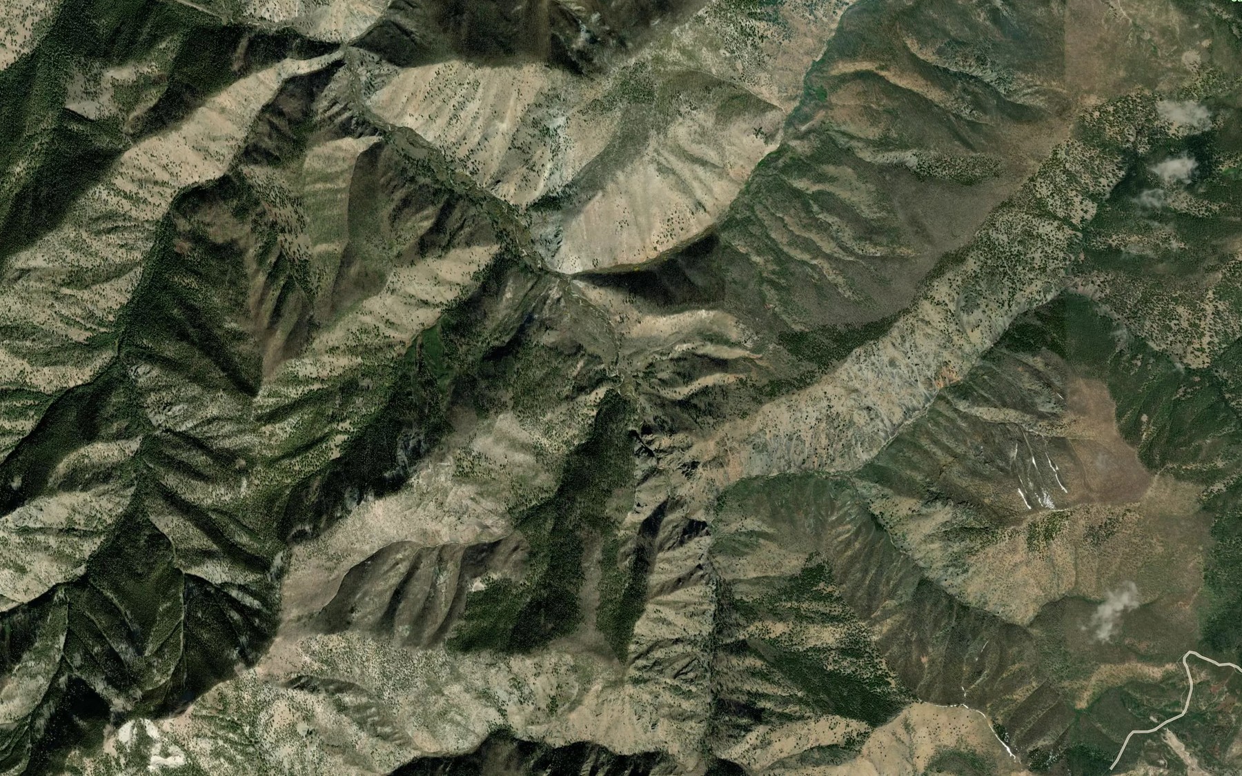 Satellite map of the Camp Creek