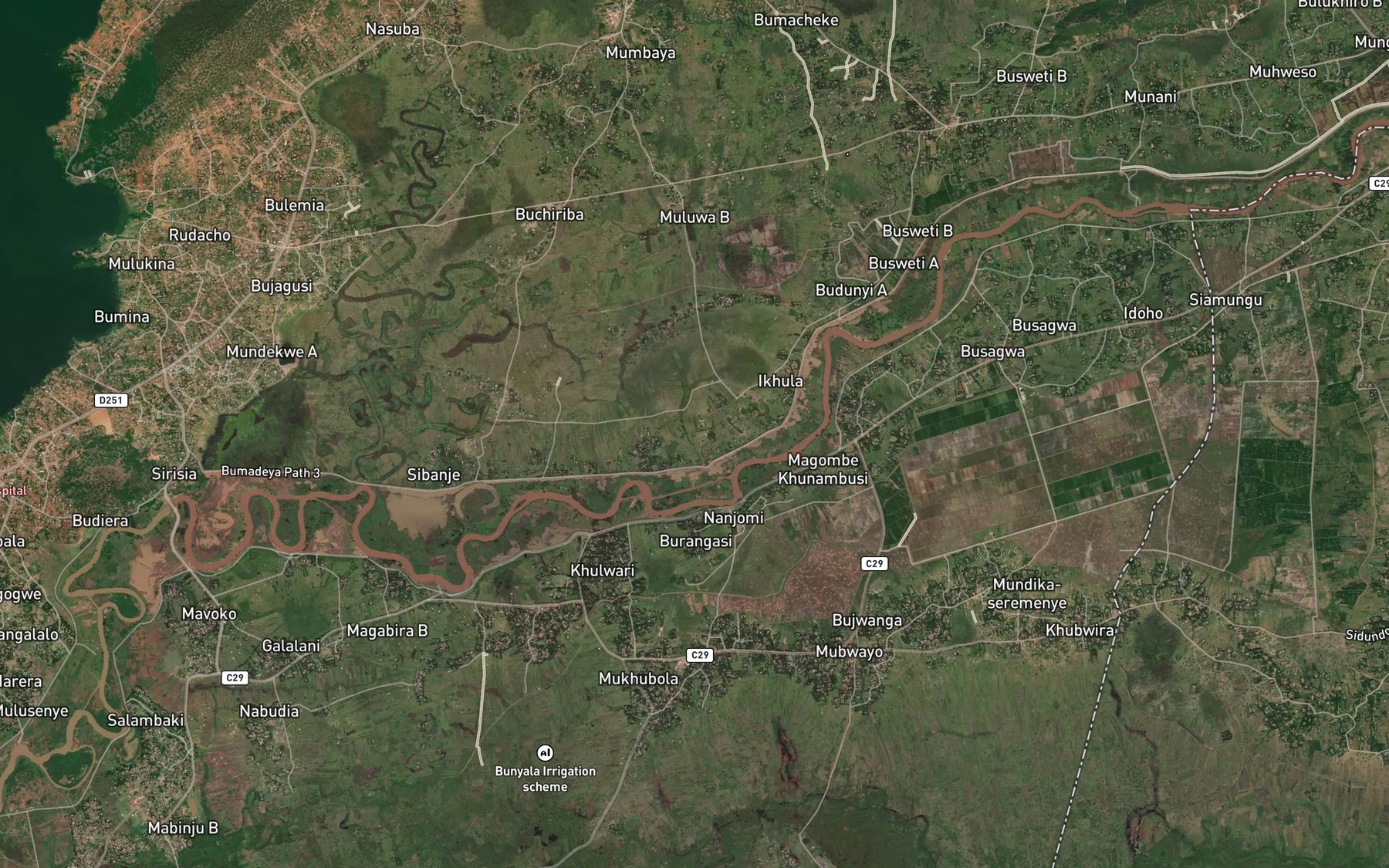 Satellite map of the Lake Wamoro