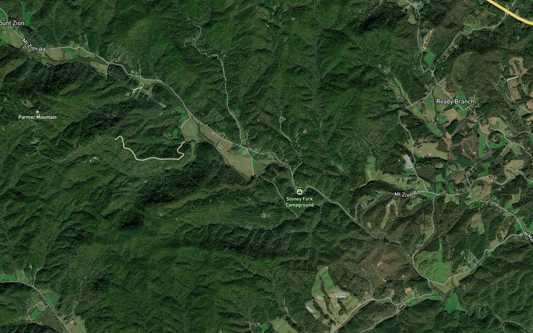 Satellite map of the Shell Creek