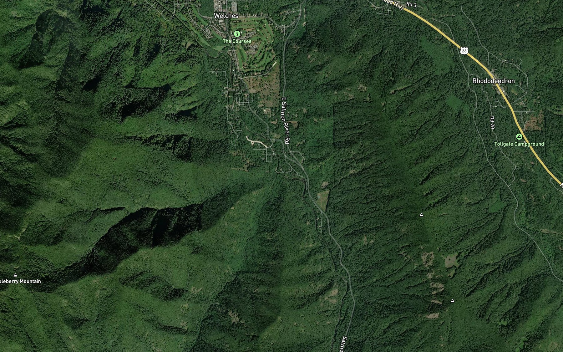 Satellite map of the Little Cheney Creek