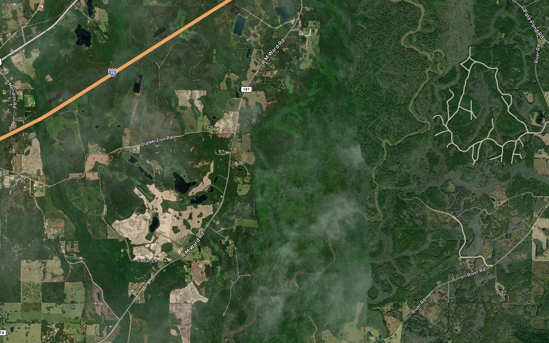 Satellite map of the Mill Creek