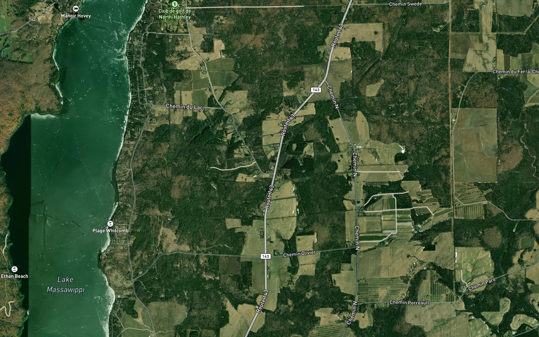 Satellite map of the Cours d'eau Charest