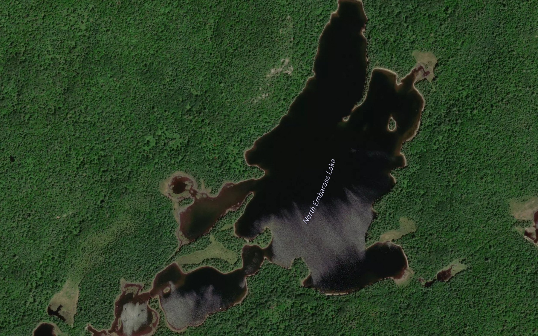 Satellite map of the North Embarass Lake