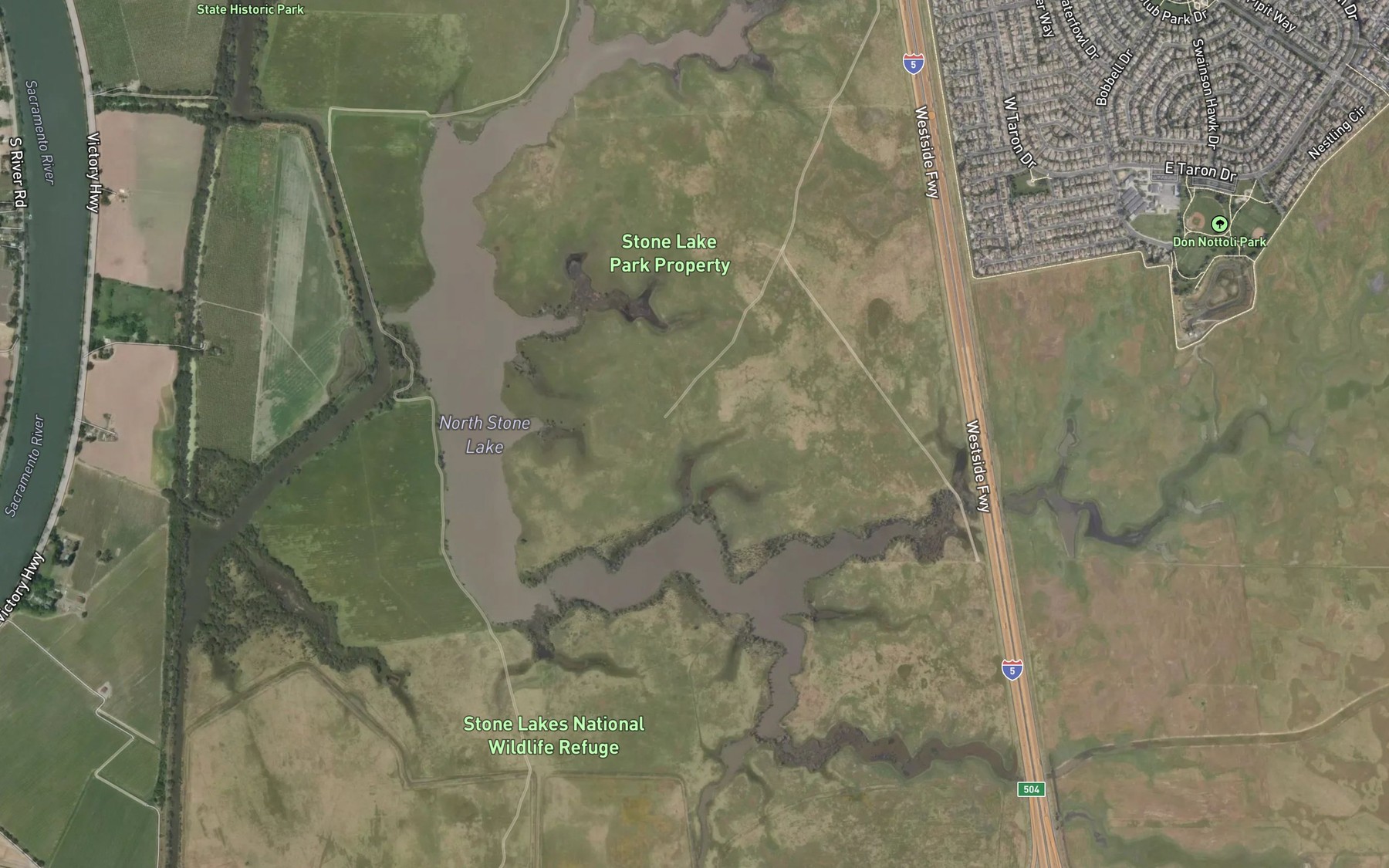 Satellite map of the North Stone Lake