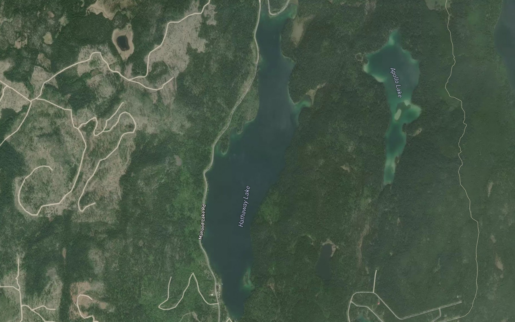 Satellite map of the Hathaway Lake