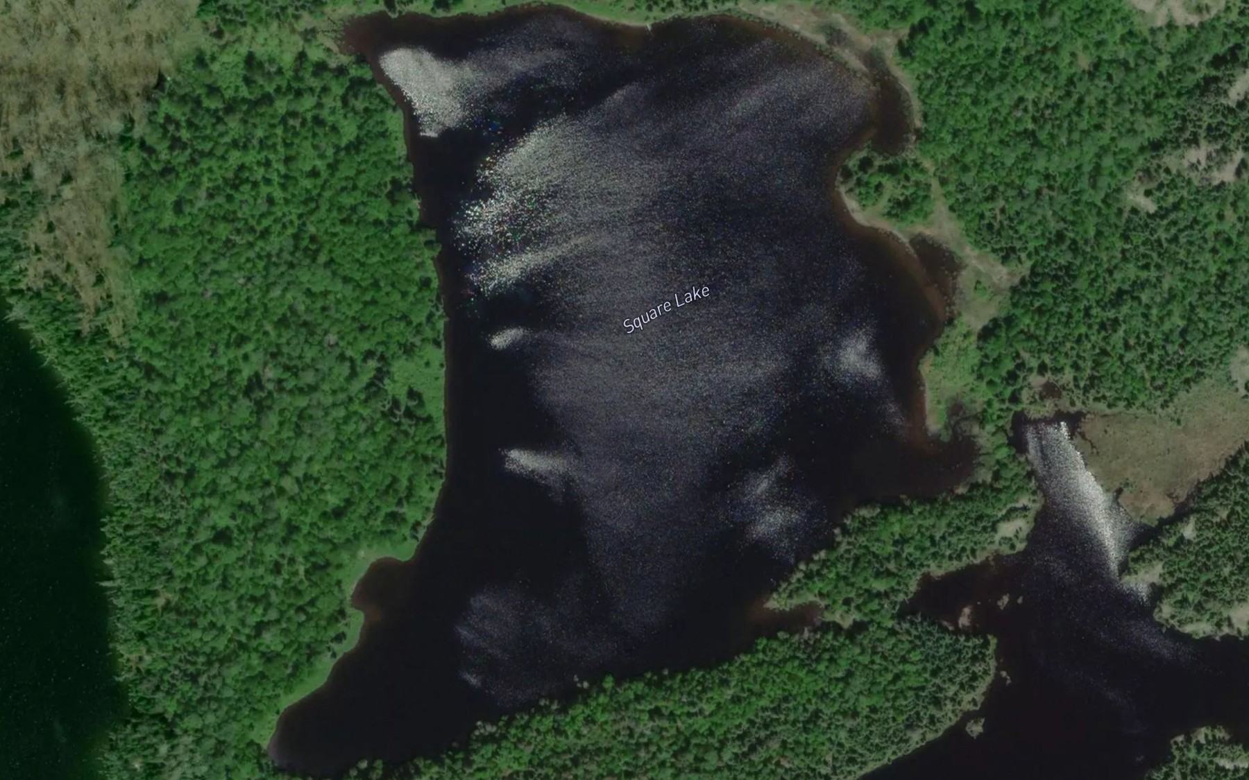Satellite map of the Square Lake