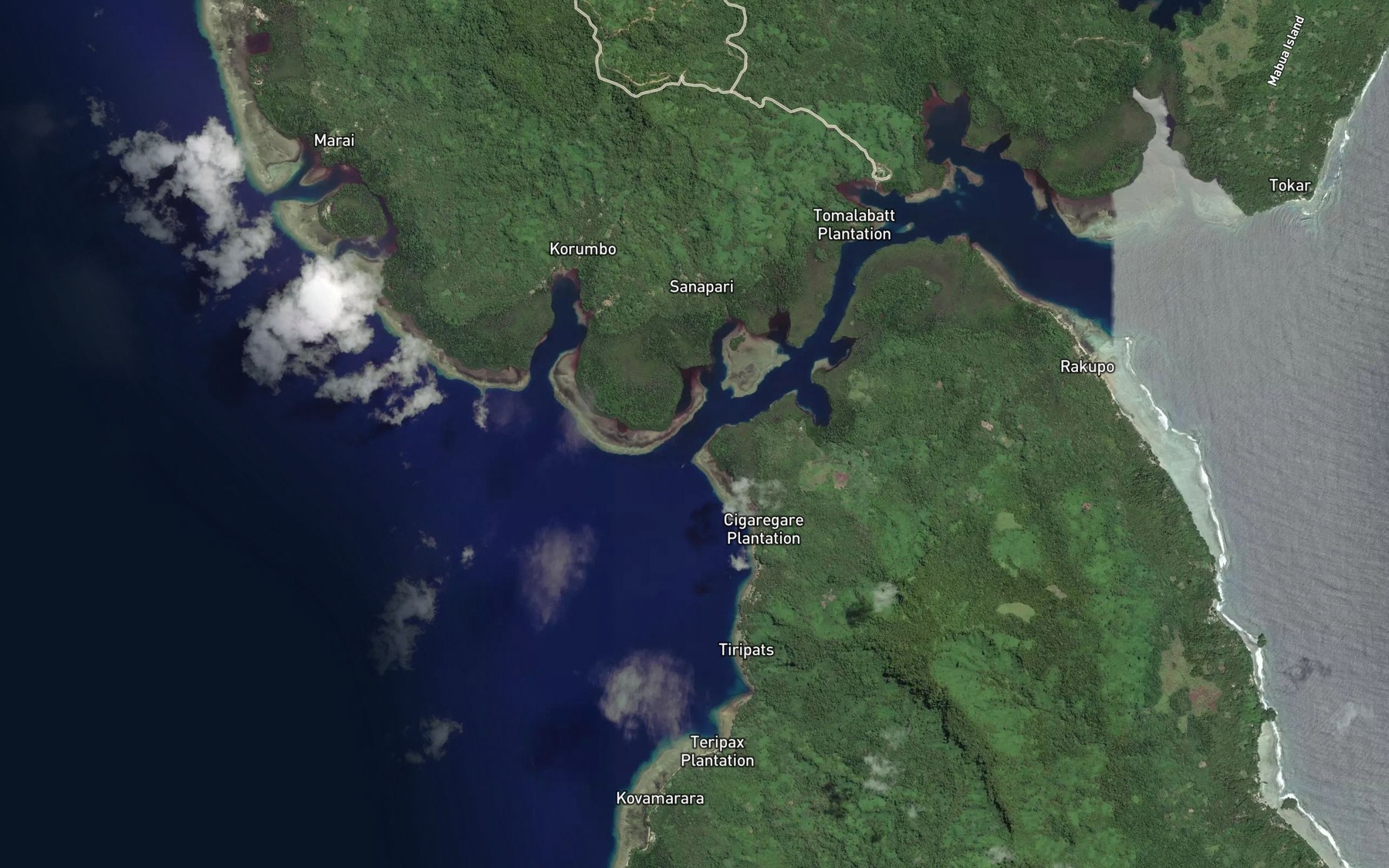 Satellite map of the Saraware Passage