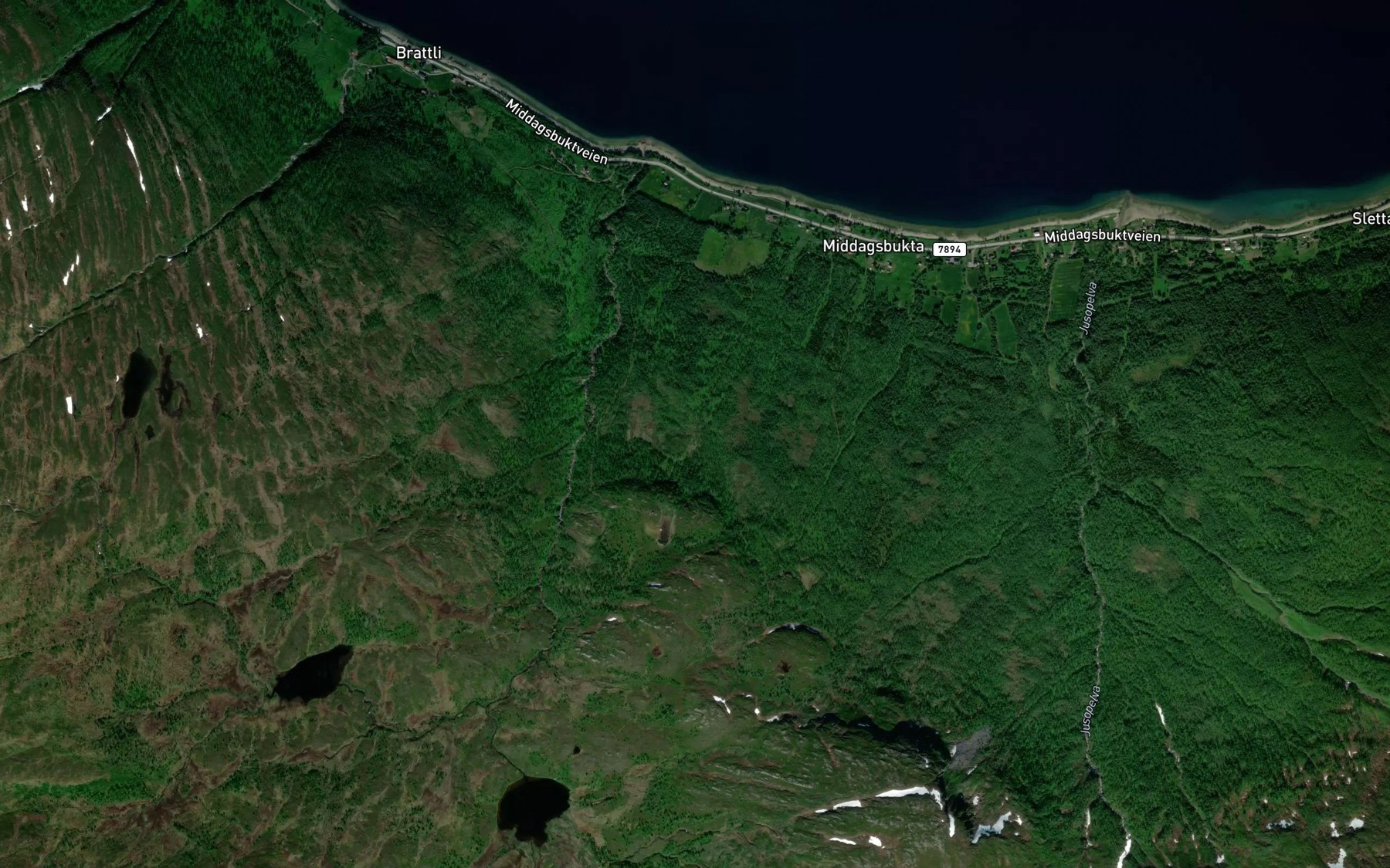 Satellite map of the Renvasselva