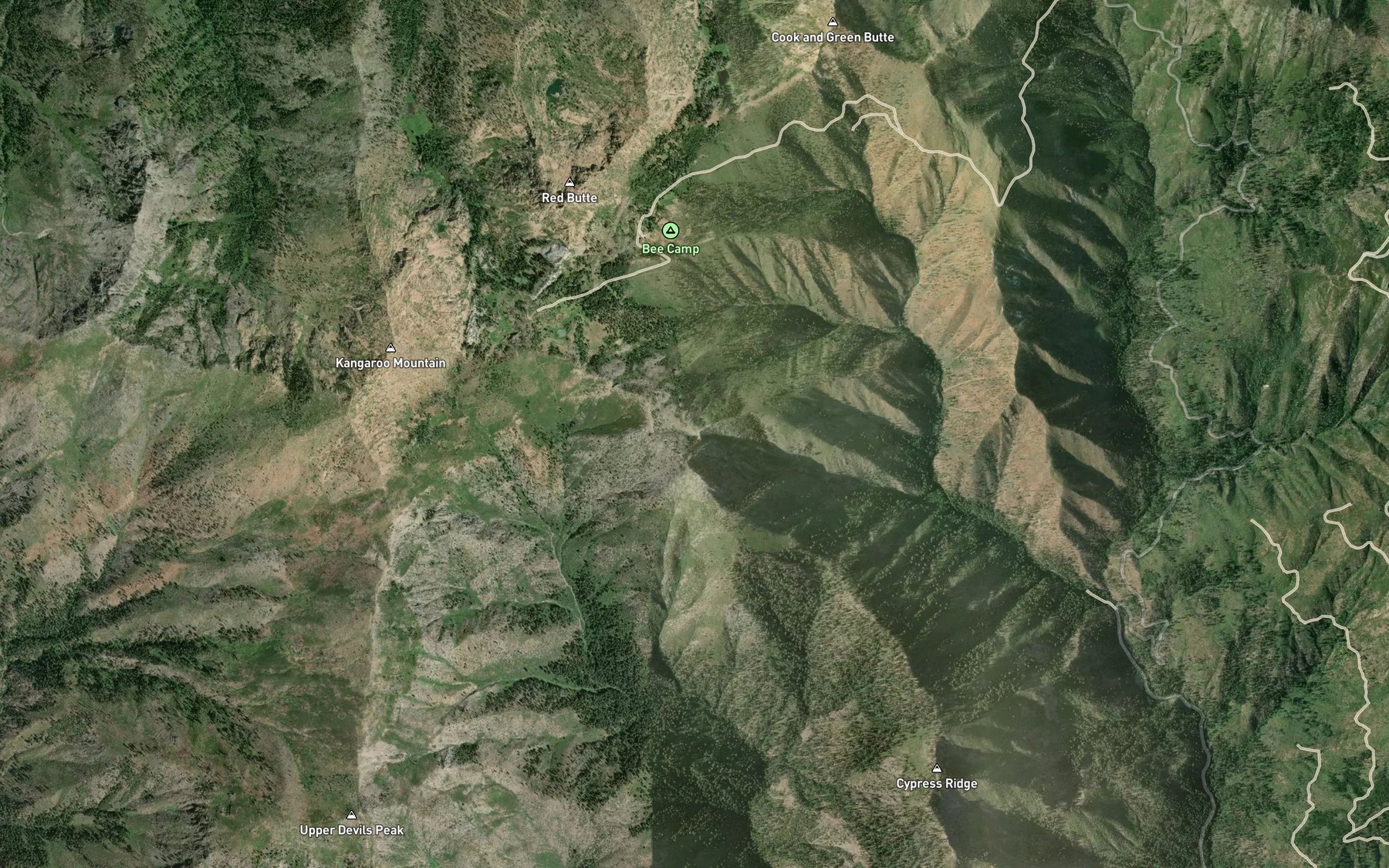 Satellite map of the Goodbye Lake