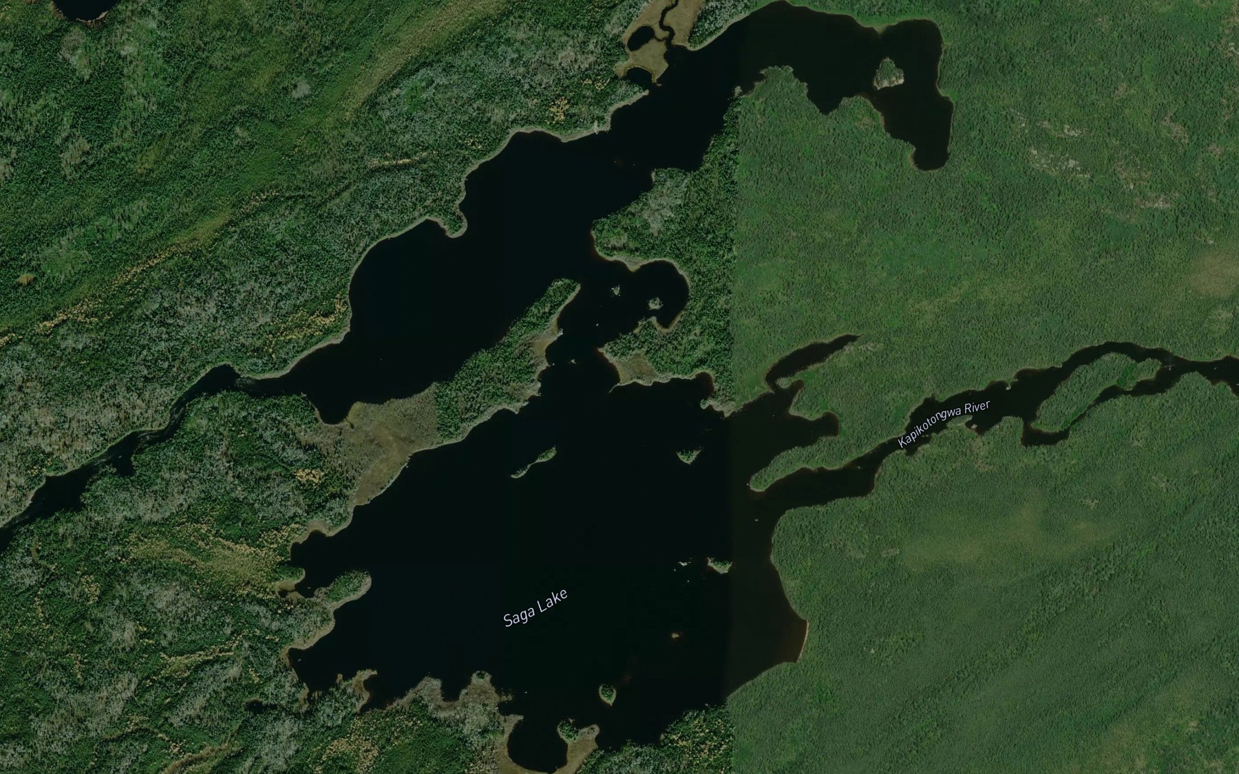 Satellite map of the Saga Lake